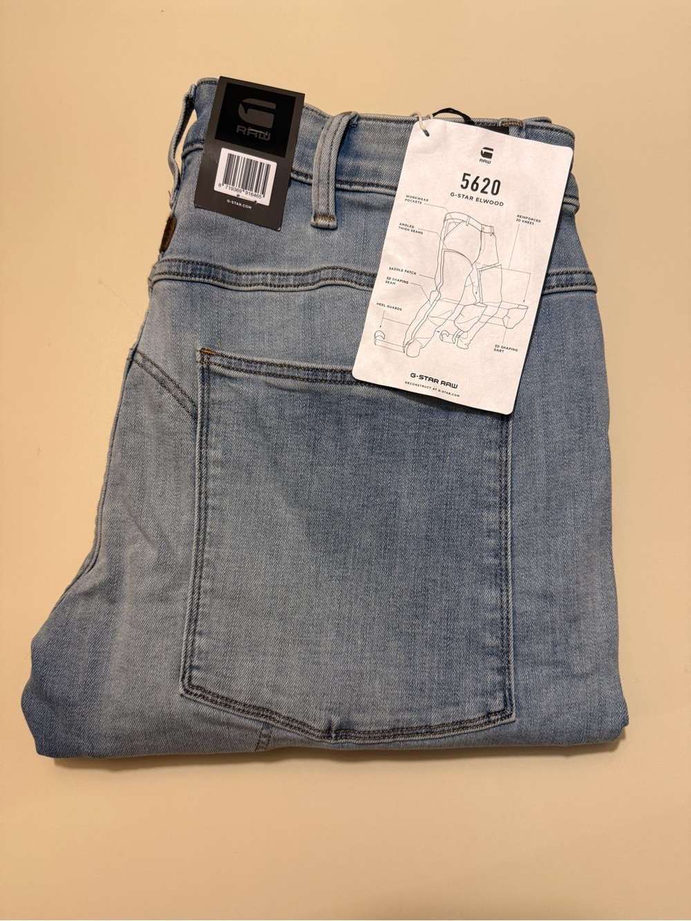 G-Star RAW 5620 Light Wash Denim Jeans(brand new)